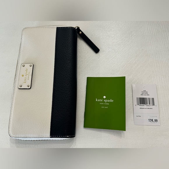 Kate Spade Large Cream/Dark Blue Zip Wallet - Picture 5 of 9